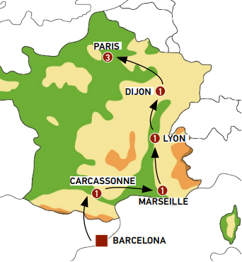 برشلونة - مارسيليا و باريس